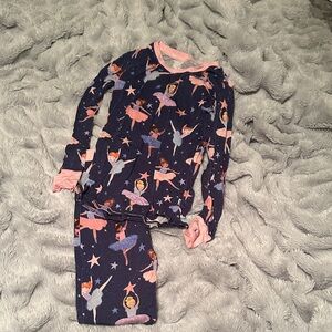 Little Sleepies Ballerina Pajama Set - Navy and Pink